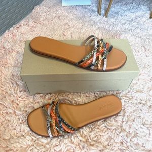 NWT Madewell Leather Crisscross Slide Sandals